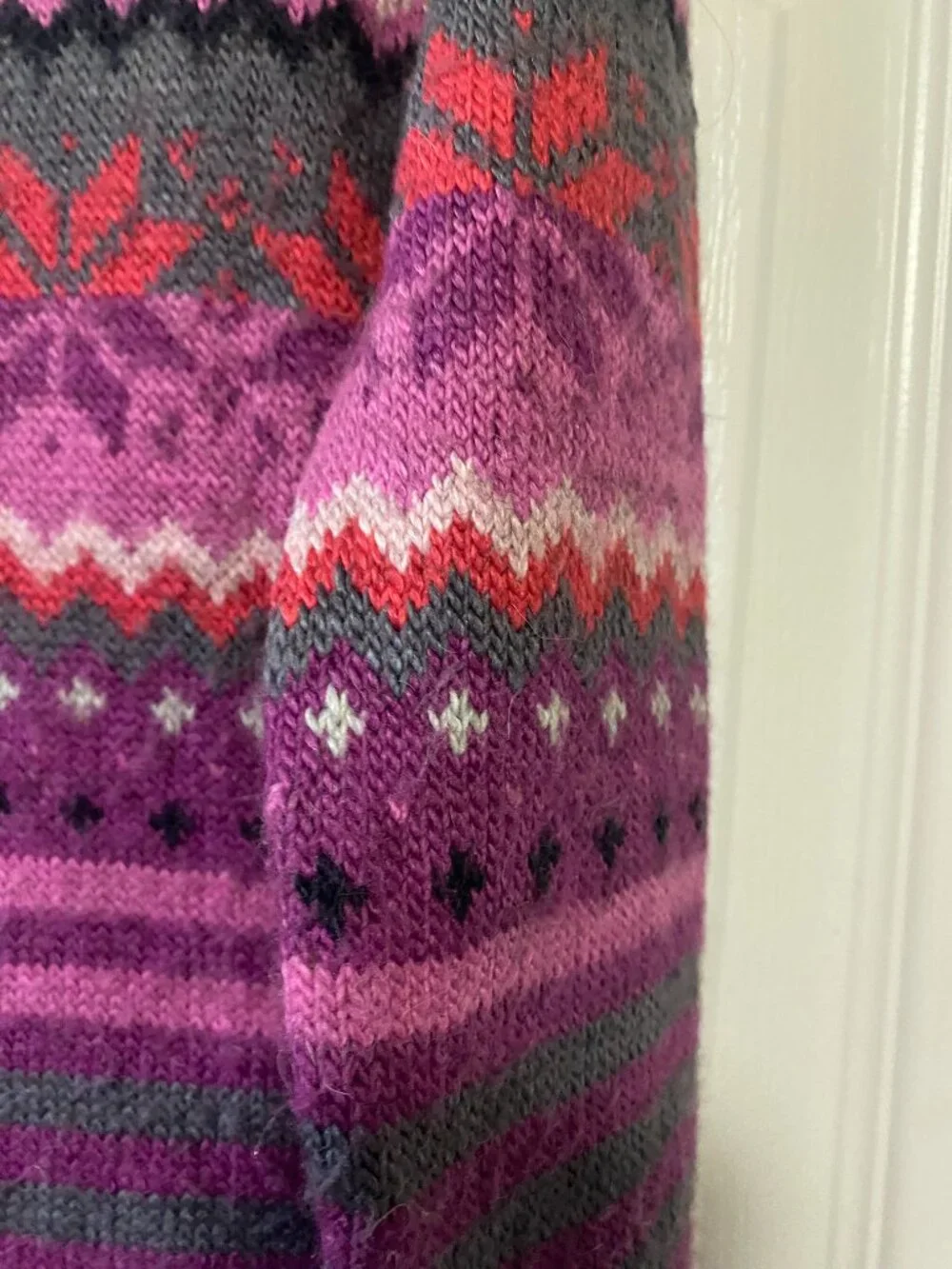 Deux par Deux Girls Fair Isle Knit Long Sleeve Sweater Dress Wool Blend 7
